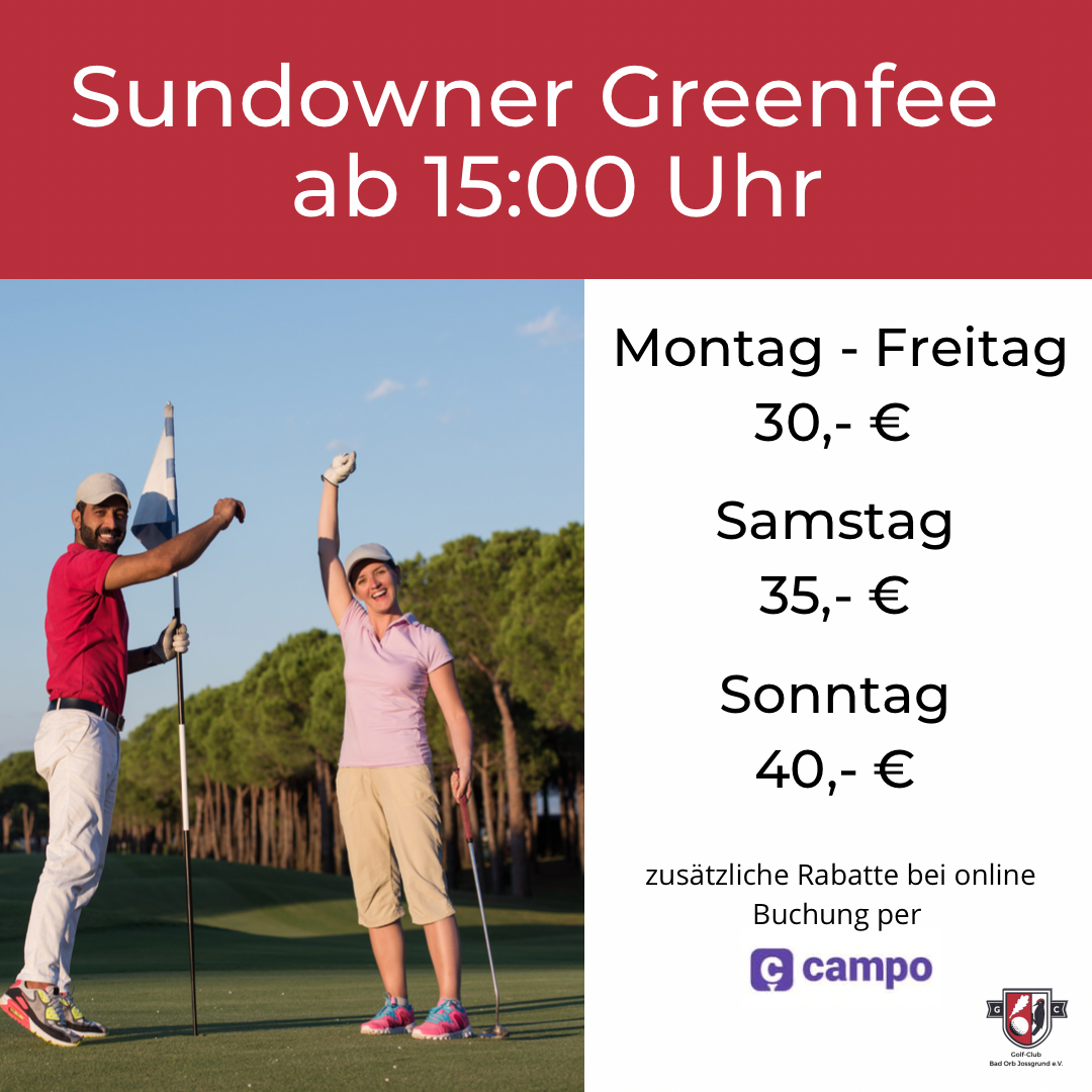 Sundowner Greenfee ab 1500 Uhr Golf-Club Bad Orb Jossgrund e.V.